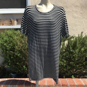 Brandy Melville Black White Stripe Shirt Dress